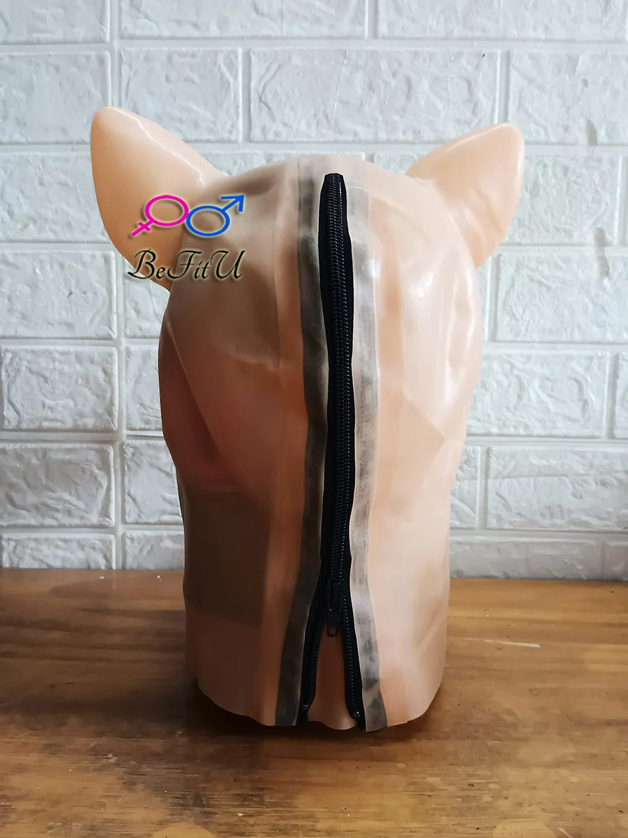 Латексные капюшоны в виде животных Косплей свинка Хэллоуин Фетиш маска капот