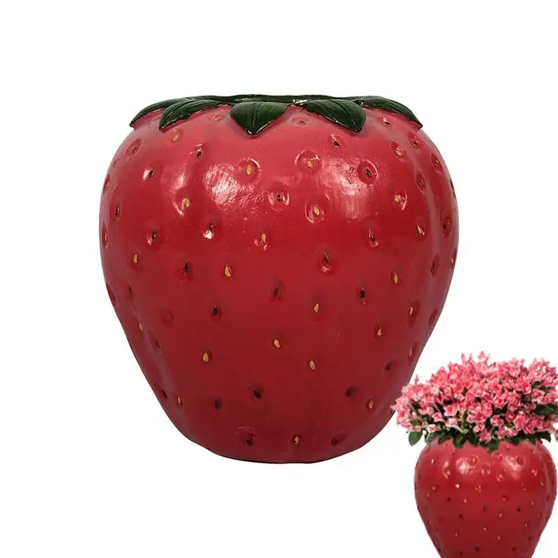 

Hot Strawberry Shape Flower Vase Style Flower Pot Art Vases Sculpture Desktop Plant Pot For Home Decor Ornament Gifts