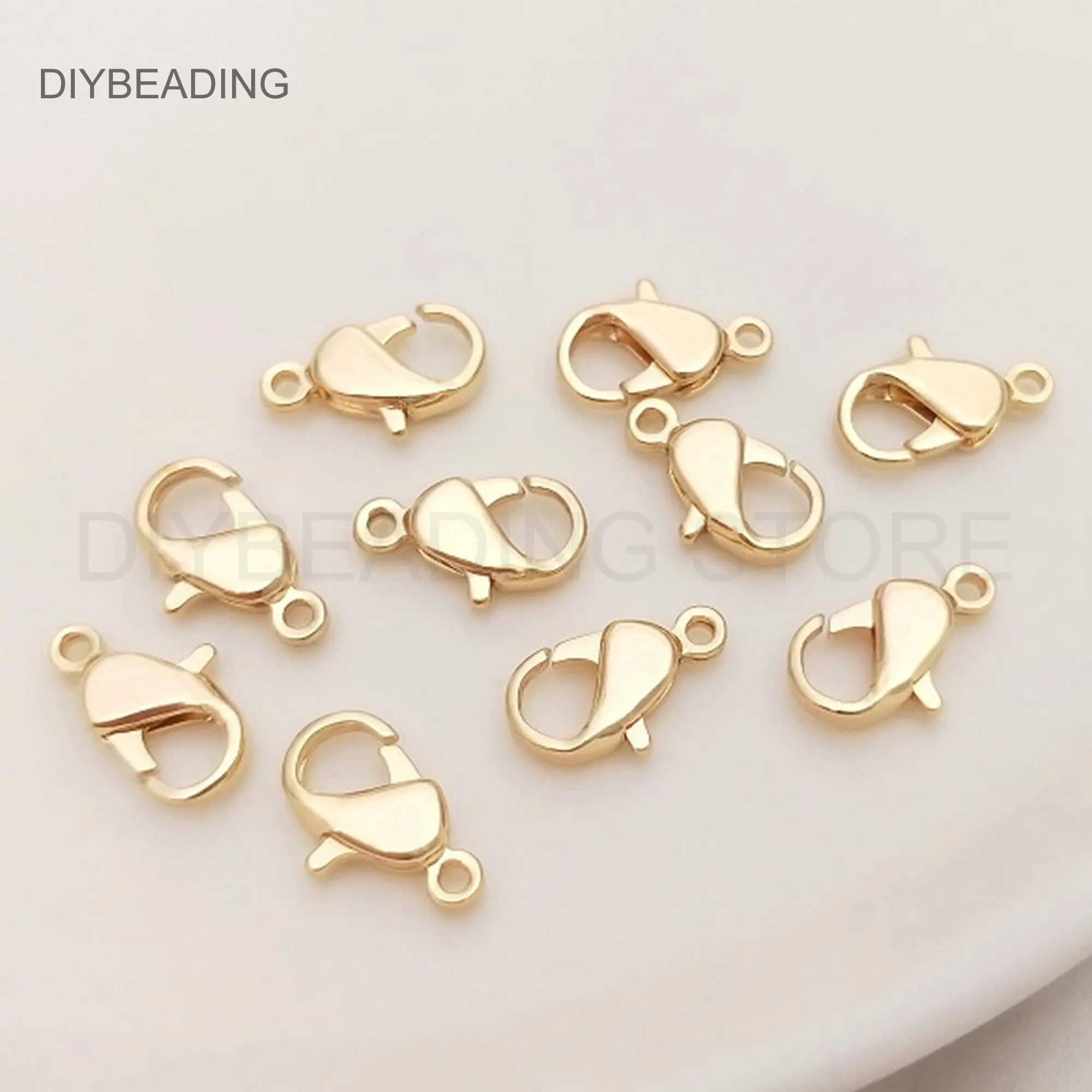 

Lobster Clasps for Jewelry 14K Gold Plated Brass Flat Claw Ending Closure for Necklace Bracelet Making Supply