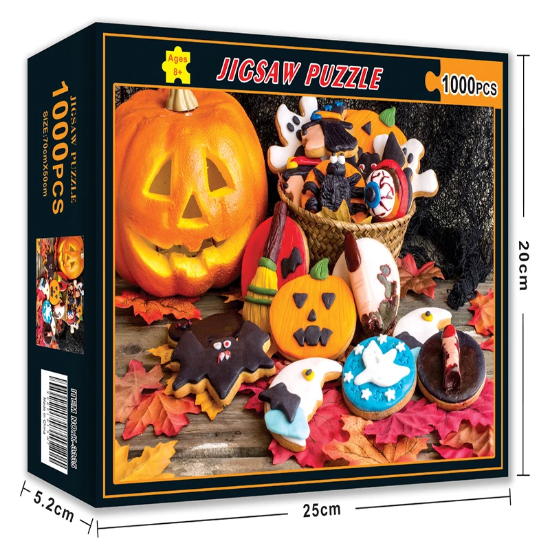 

Adult Puzzle 1000 Piece Fashion Halloween Pumpkin Head Pattern Fashion Paper Jigsaw Toy 70*50cm Gift Box Design Cheap Sale Price