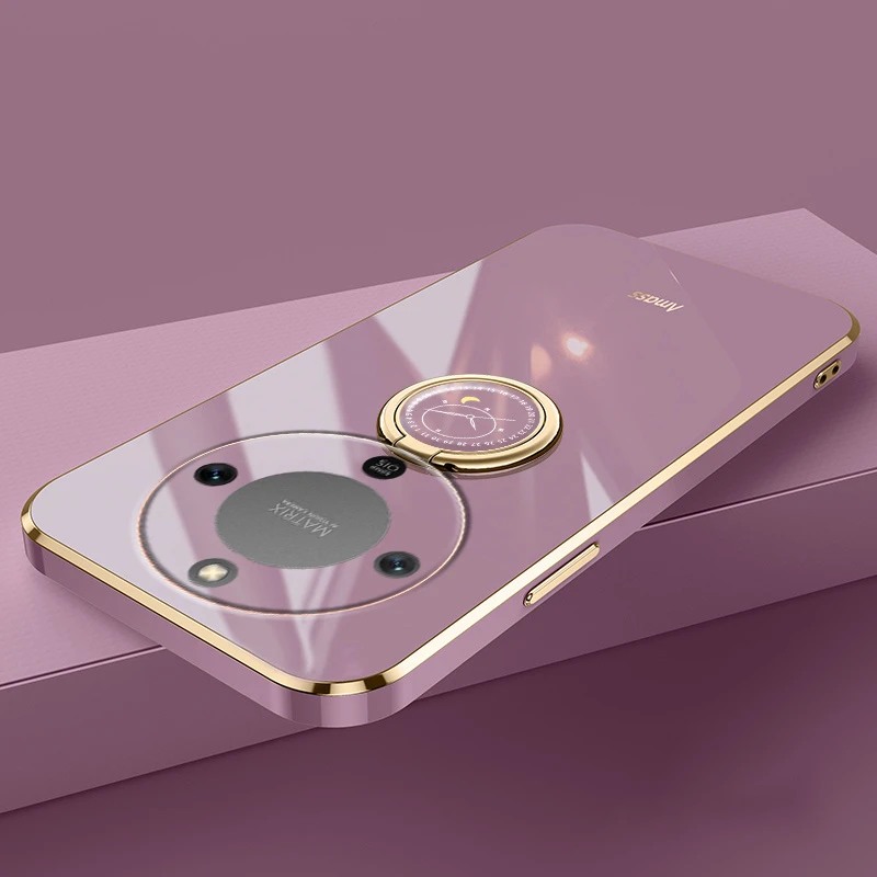 Фото Чехол для Honor Magic 8 Lite 5G с кольцом, силиконовый, с гальваническим покрытием, ударопрочный бампер, чехол для Honor Magic 8 Pro Lite №4