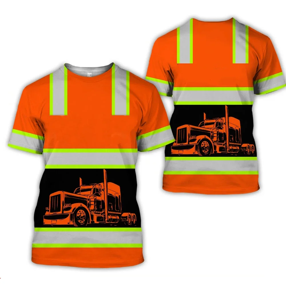 Футболка Da Lavoro Uomo Traspirante Estiva Stile Di Stampa 3D Trucker Sicembali Trasporto Uniforme Top Larghi