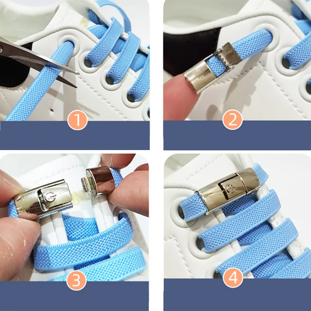 New Rainbow Magnetic Lock Shoelaces Elastic No Tie Shoe Laces Sneakers Shoelace Kids Adult Lazy Laces One Size Fits All Shoe