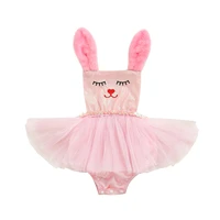 easter baby girls clothing sleeveless sequins rabbit tulle dress bodysuit backless casual daily summer cotton lovely jumpsuit