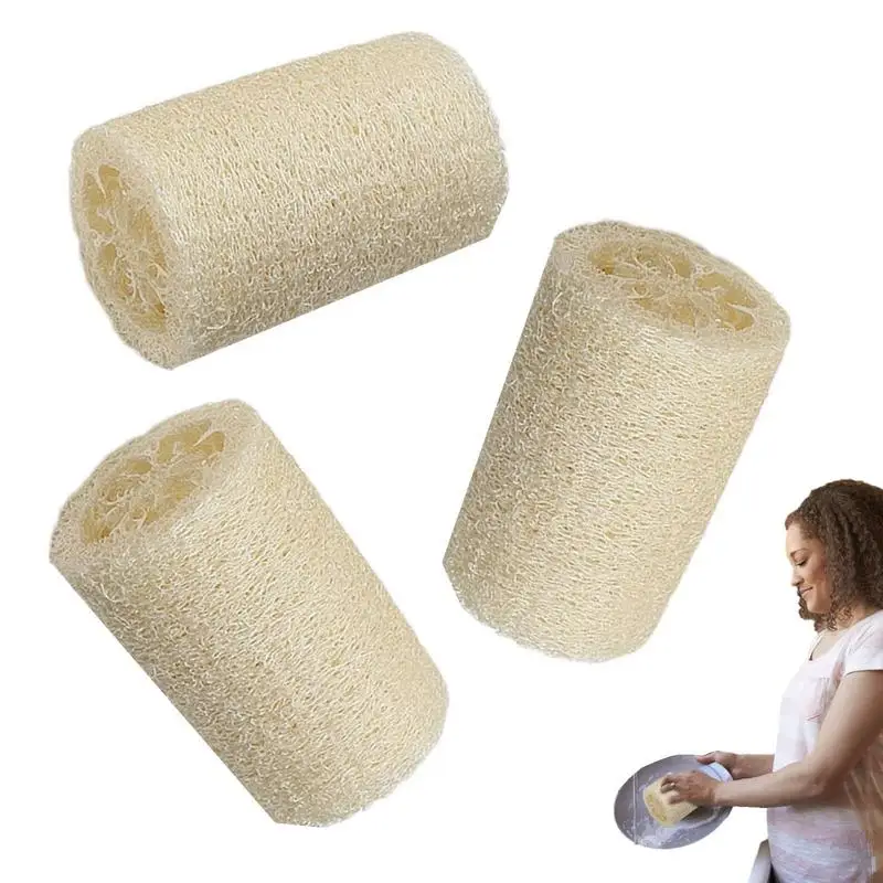 

Natural Loofah Sponge 3 Pack Loofah For Men Unbleached 4 Natural Loofah Bath Scrubber For Adults Men And Women Shower Or