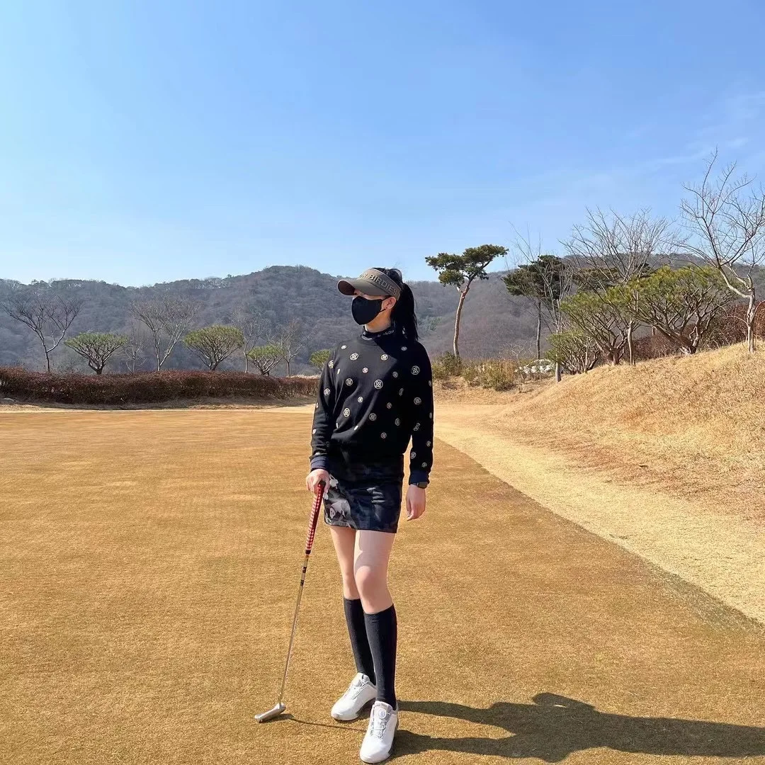 Autumn winter 2022 new golf women's sweater High quality round neck pullover sweater pure wool material embroidery fashion