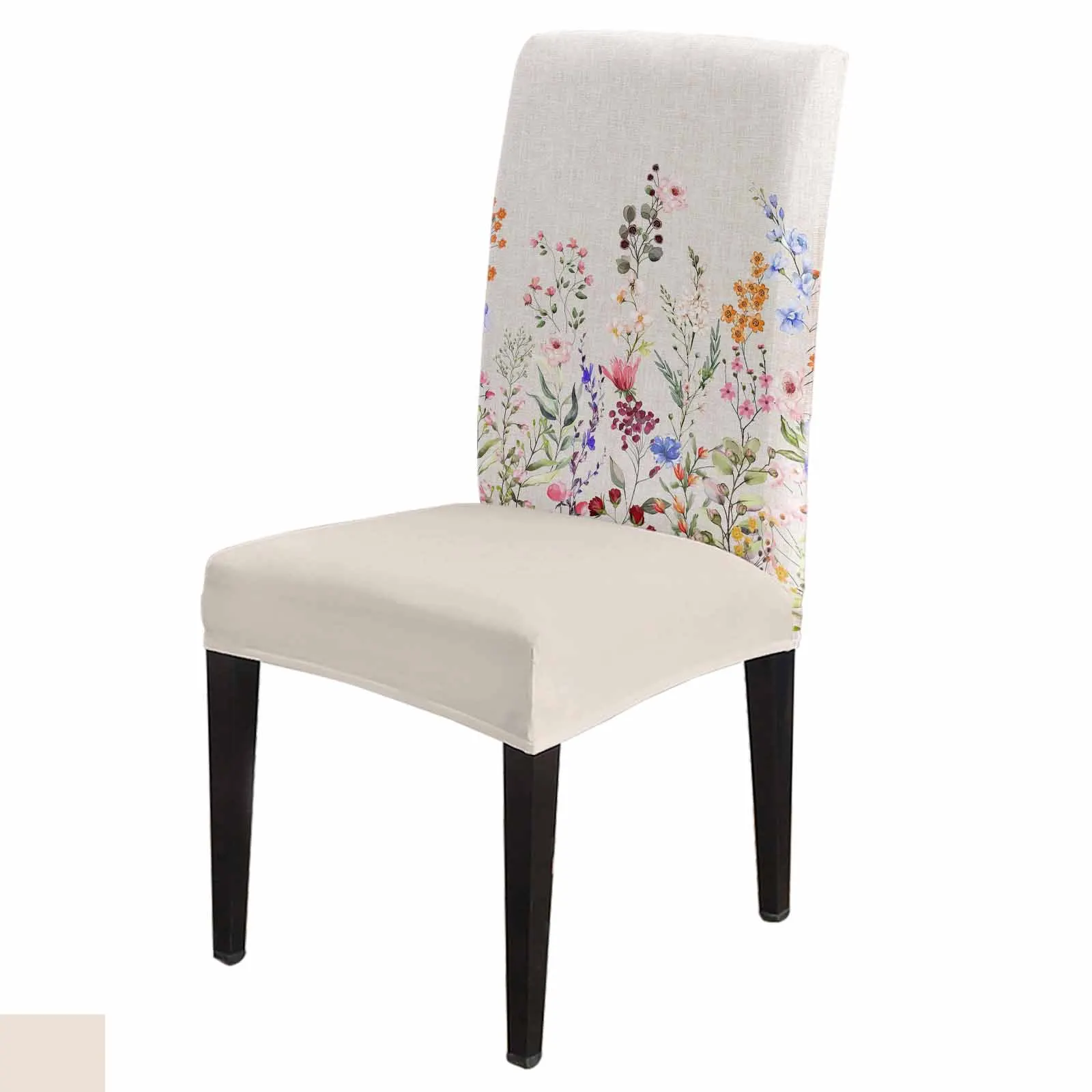 

Чехол с акварельным цветочным рисунком для кухонного сиденья, чехлы для обеденных стульев, эластичные Чехлы для банкетов, отелей, дома