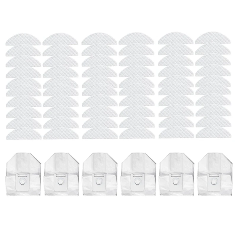 

66Pcs for Roidmi EVE Plus Robot Vacuum Cleaner Dust Bag Disposable Mop Cloth Cleaning Replacement Parts