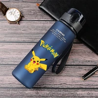 cartoon pokemon pikachu sports water bottle outdoor plastic portable water cup womens mens 560ml boys girls toy gifts