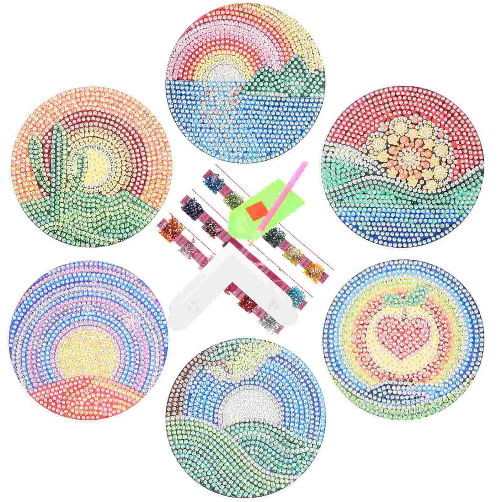 

Coasters Diamond Coaster Diy Cup Kits Mandala Supplies Holder Mat Pads Scald Anti Drill Full Drinks Painting Kit Accessories