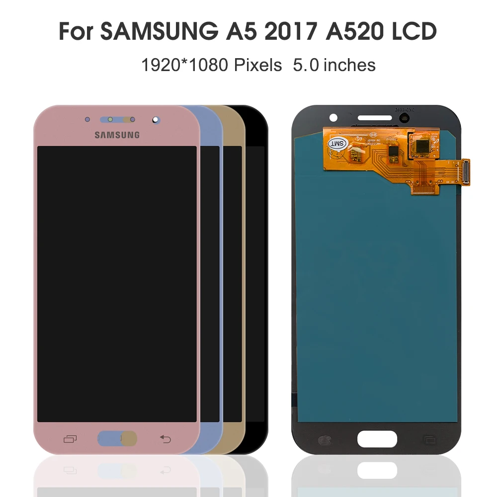 

Original 5.2 Super AMOLED LCD for SAMSUNG Galaxy A5 2017 A520 A520F SM-A520F LCD Display Touch Screen Digitizer Assembly Tested