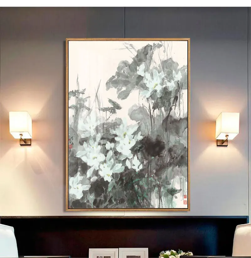 Китайский стиль Йоюлан древняя поэзия цветы пейзаж холст картина постер принт