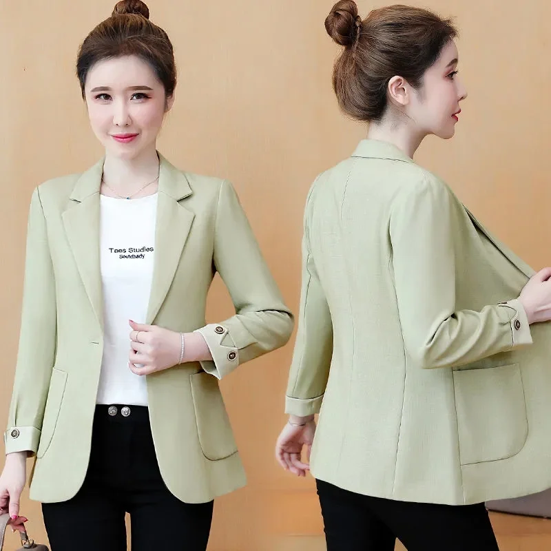 Новинка 2022 Женский блейзер корейские повседневные приталенные куртки Рабочий