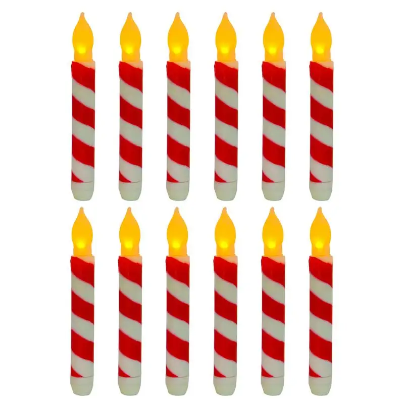 

Светодиодные свечи, 12 шт., на батарейках, конические свечи, беспламенные Свечи для рождественской елки, Дня Святого Валентина, украшение для церкви, дня рождения
