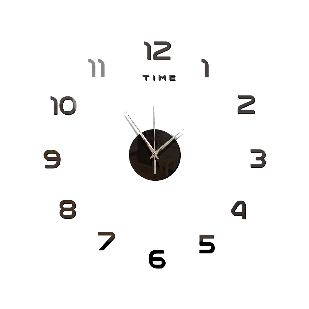 Несколько стилей 3D Светящиеся Настенные часы зеркальные наклейки креативные