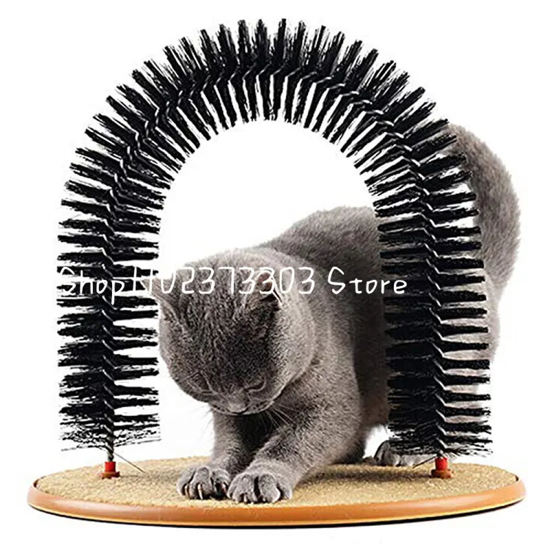 

Cat Self Groomer Pet Brush Massager with Scratching Pad Arch Cat Brush Removable Cat Itching Rubbing Brush Cat Accessories