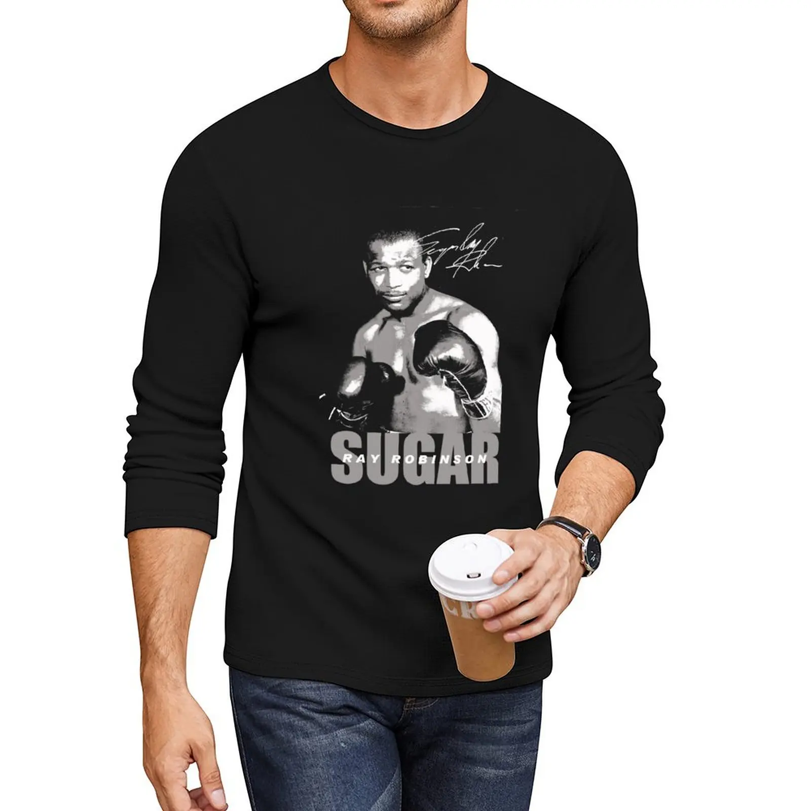 Длинная футболка сахарного луча Робинсона простая футболки по индивидуальному