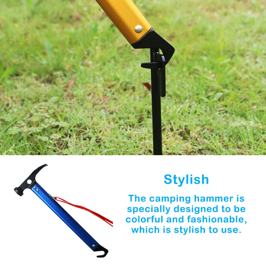 

Carbon Steel Tent Nail Hammer Handheld Double End Multifunctional Camping Canopy Ground Stake Puller Extractor Remover