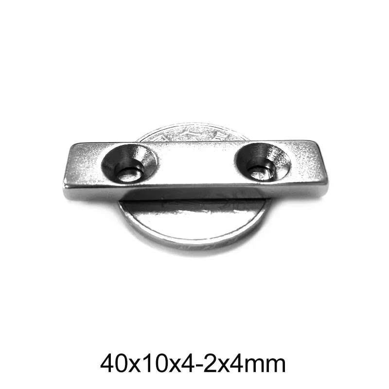 40x10x4-4 Старшие квадратные магнитные отверстия 4 мм Мощный сильный