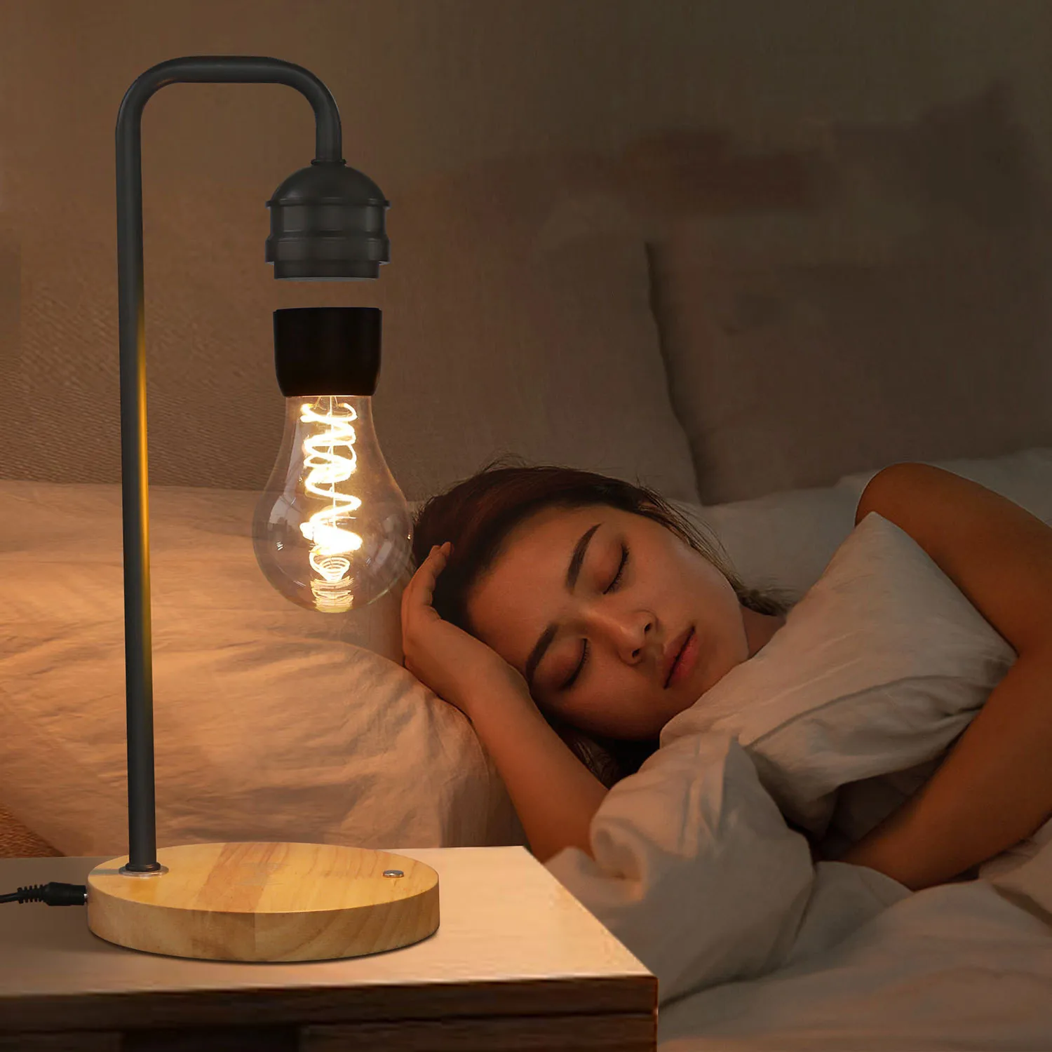 Magnetic Levitation LED Light Bulb 10W Wireless Charging Night Light Desk Lamps Bulb Lamp For Home Room Decoration Table Lamp