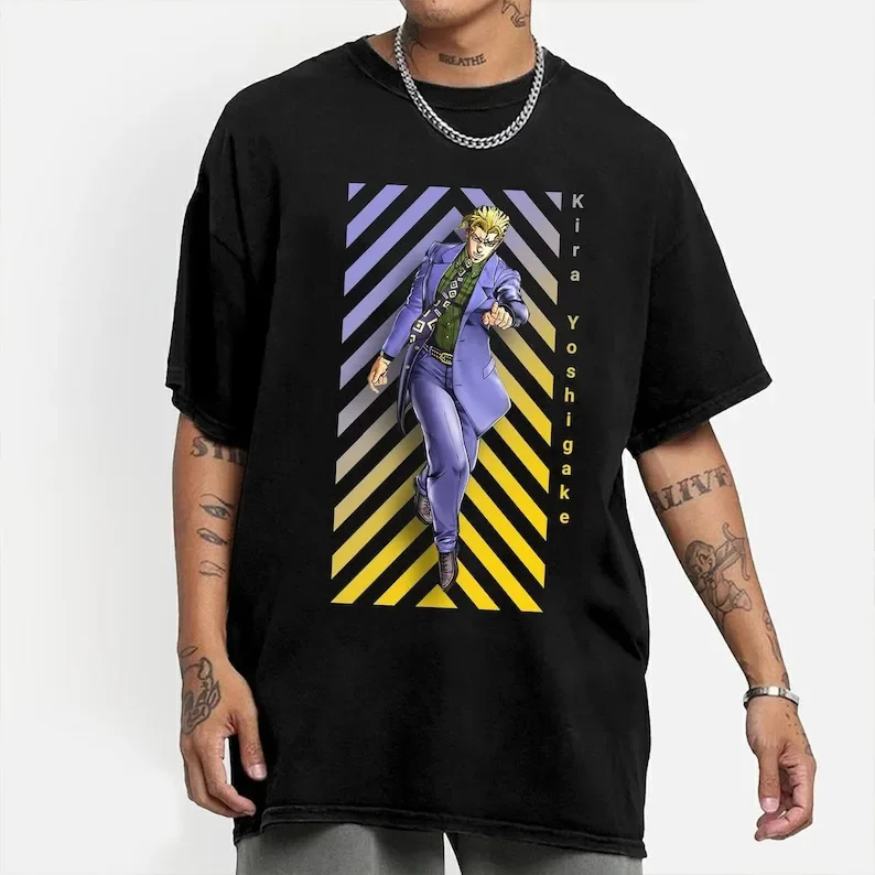 Футболка Yoshikage с принтом Киры футболка аниме Невероятные приключения Джей из
