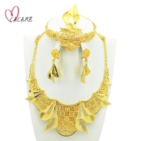 fine jewelry sets african for women gold diamond set dubai necklace bracelet earring ring suite 4 pieces middle east f1042