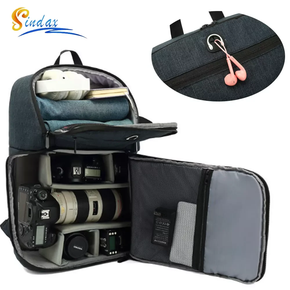 

Waterproof DSLR Camera Bag Camera Backpack With Charging Earphone Hole Outdoor Camera Photo Bag for Laptop Tripod Video Lens Bag