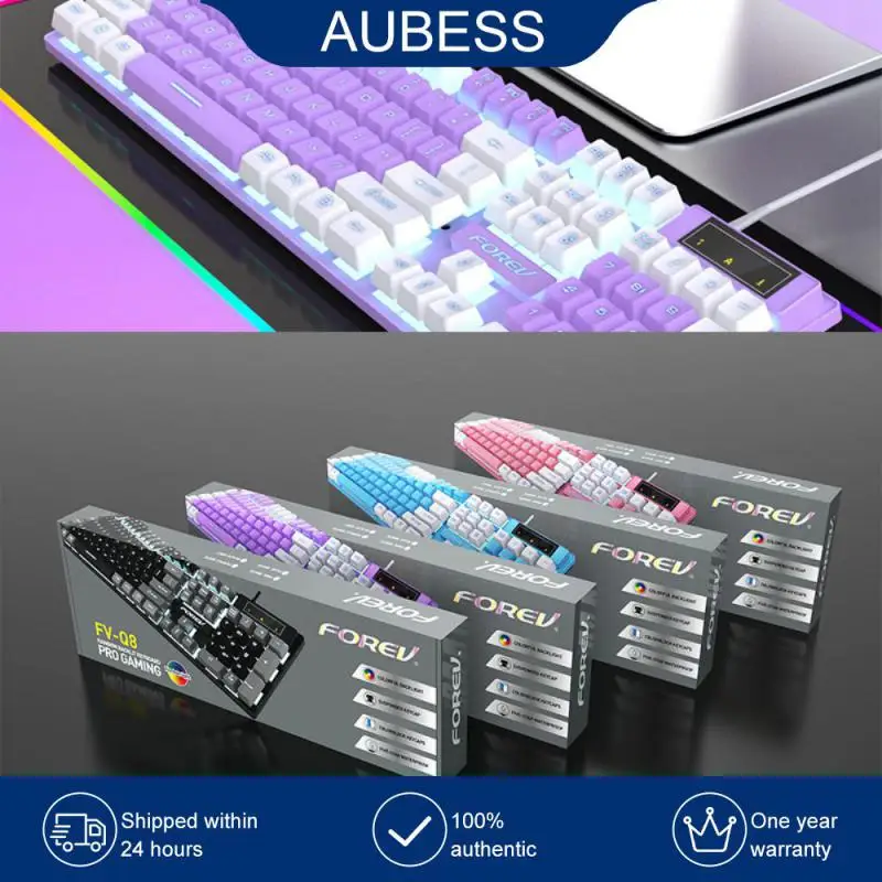 

Wired Usb Usb Gaming Keyboard Ergonomics Mechanical Keyboard Suspended White Backlight Luminous E-sports Keyboards 104 Keys