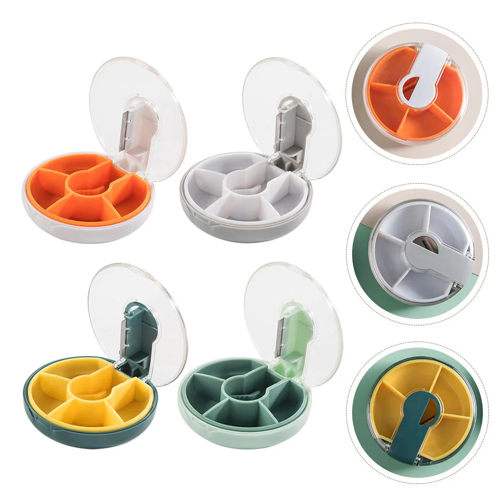 

4pcs Pills Box Portable Multi-grid Pills Case Medicine Dispenser with Pills