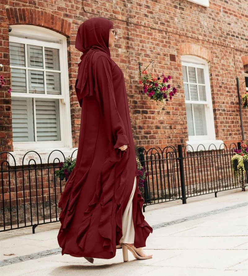 Muslim Fashion Women Dress Tunic Flowy Cardigan 2021 Summer Dubai Elegant Long Skirt Kaftan Turkish Moroccan Female Dresses