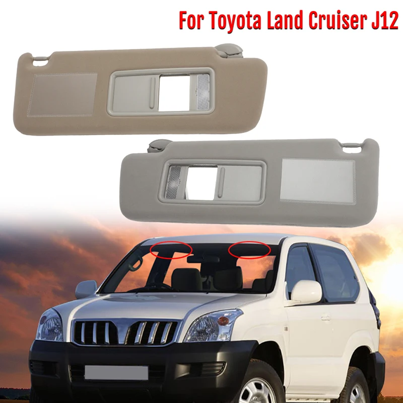 

Автомобильный солнцезащитный козырек для Toyota Land Cruiser J12 Prado LC 2002 2003-2009, солнцезащитный козырек, серый, бежевый, левый, правый, для водителя, для пассажира