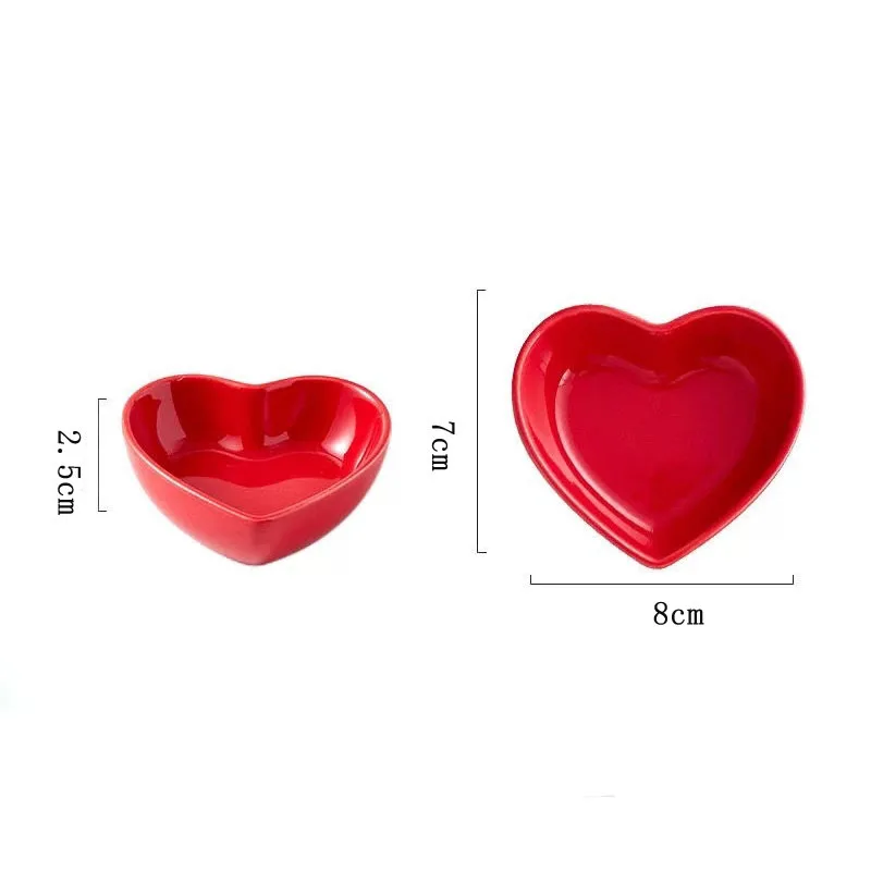 5 Candy Colors Heart Shpae Hamster Food Water Snack Bowl Creative Cute Smooth Ceramic Cat Dog Small Pet Feeder Accessories images - 6