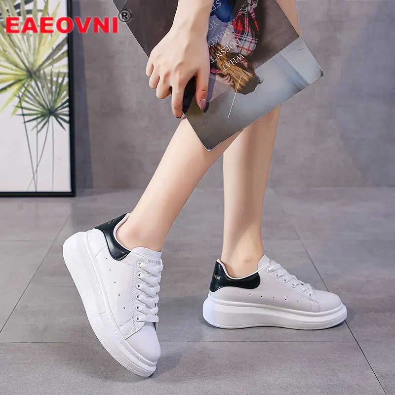 Women's Shoes White Sneakers Platform Comfortable Walking Large Size Breathable Vulcanized |