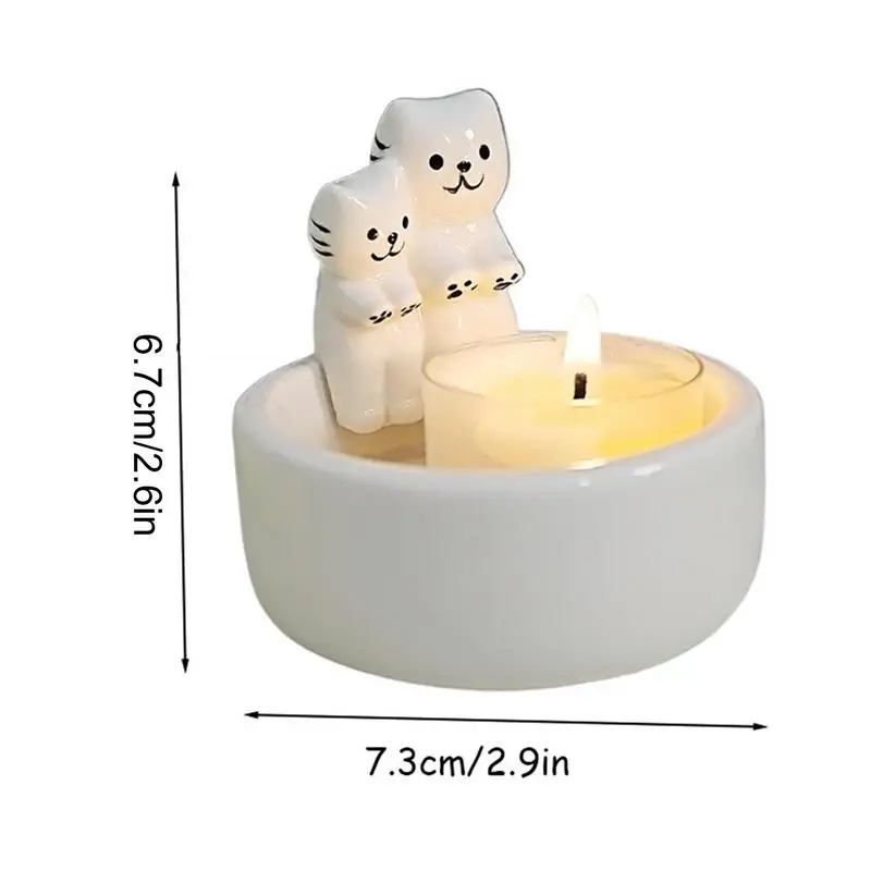 Керамический подсвечник с изображением кошки милый из смолы для ароматерапии