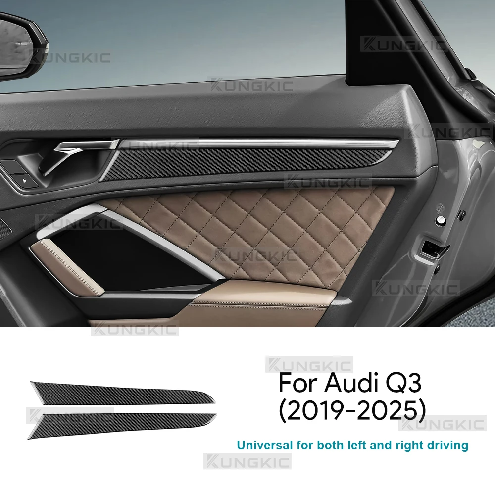 

Наклейка для Audi Q3 F3 2019-2025 из настоящего мягкого карбона, декоративная накладка на дверную панель автомобиля (LHD/RHD)
