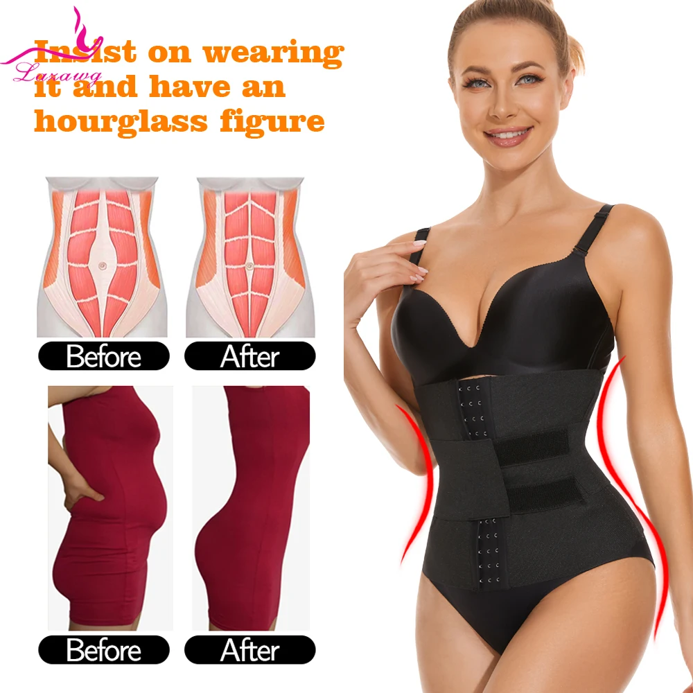 LAZAWG Waist Trainer Belt Wrap Neoprene Sweat Sauna Body Shaper Modeling Belly Strap Women Tummy Slimming Fat Burn Trimmer