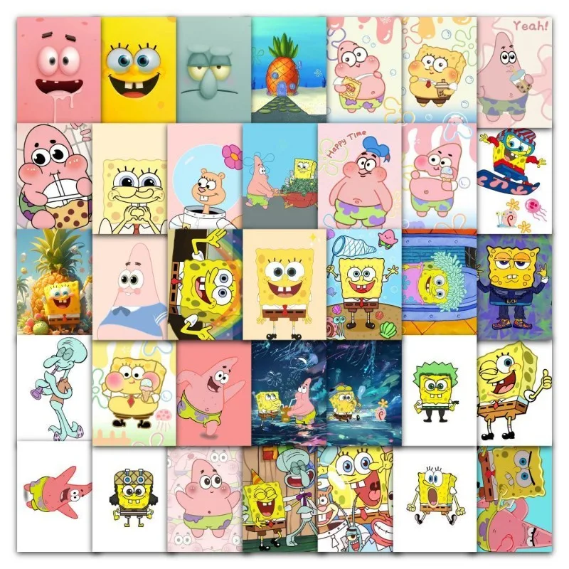 63 шт. мультяшные губки Боб квадратные штаны Патрик звезда наклейки чехол для