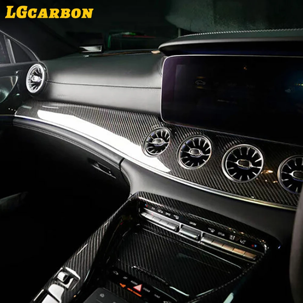 LGcarbon RHD наклейка на панель приборной панели из натурального углеродного волокна