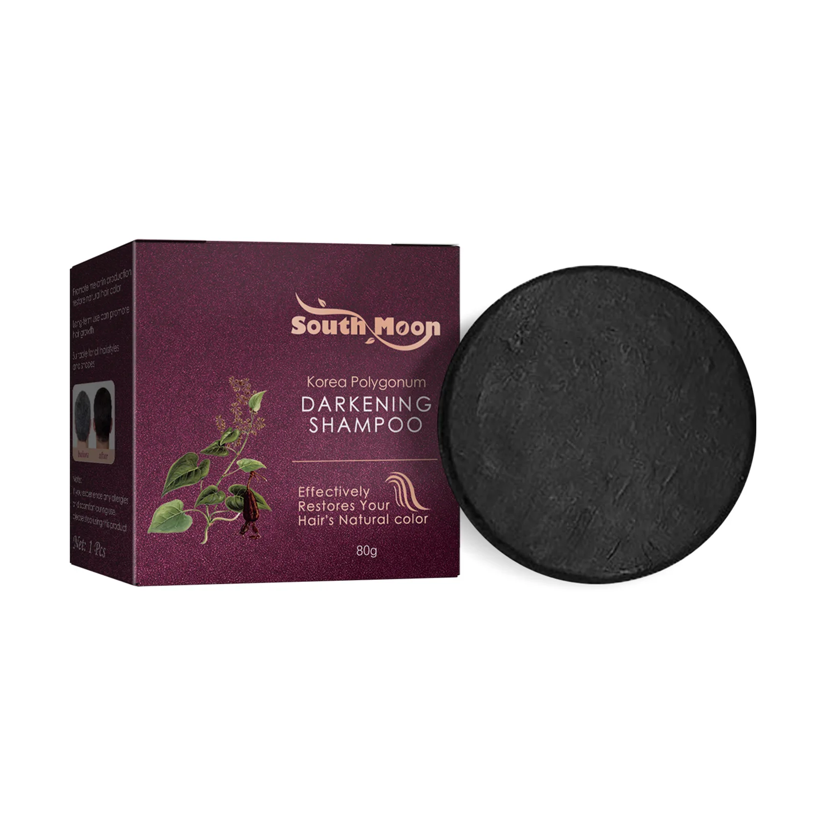 Шампунь для затемнения волос мыло Polygonum Multiflorum Bar быстрое эффективное