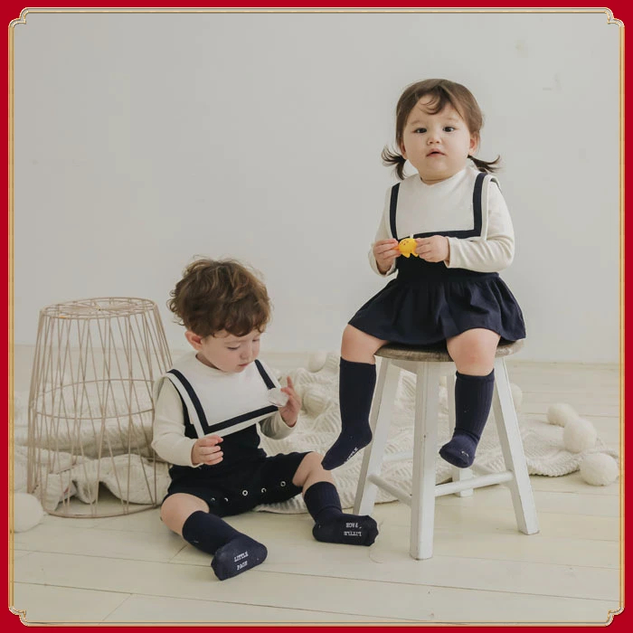 

Brother and Sister Matching Clothes for Baby Girl Boy Cute College Style Long Sleeves Bodysuit Jumpsuit Princess Birthday Dress