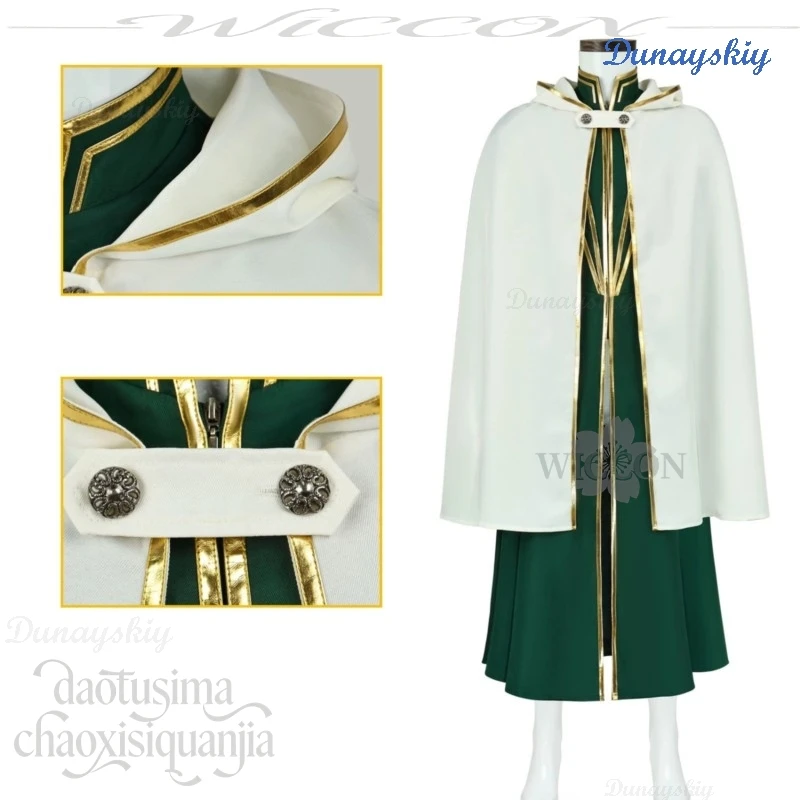 Костюм для косплея по аниме-игре OCTOPATH TRAVELER II: Монах Теменос Мистраль, зеленое платье, длинная накидка, парик. Для Хэллоуина и Рождества. (art.: 3920db9c2bfda) - 3920db9c2bfda