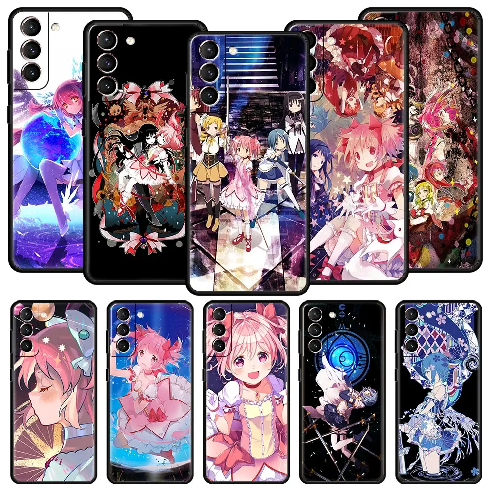 

Cute Anime Puella Magi Madoka Magica Phone Case For Samsung Galaxy S22 S21 S20 FE Ultra 5G S10 S10E S9 S8 Plus Note 10 20 Cover