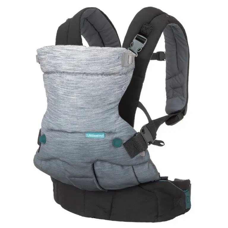 Baby Wrap Carrier Babyback Carrier Ergonomic Infant Strap Forward Evolved Sling Solid Print Gray, L