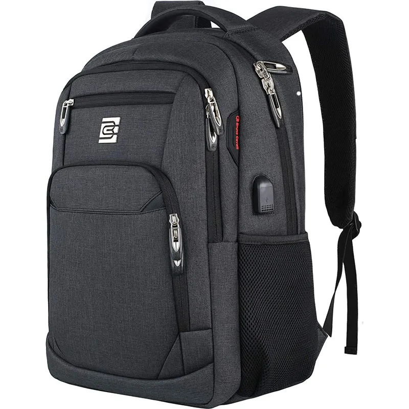 

Рюкзак для ноутбука, деловой, дорожный, тонкий, прочный, с USB-портом для зарядки, водостойкий, для школы