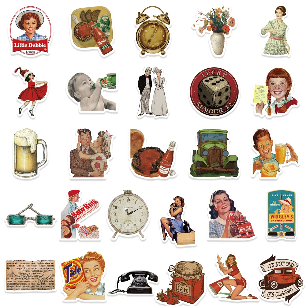 Рисунок 4 - Стикеры в стиле ретро с изображением девушек
