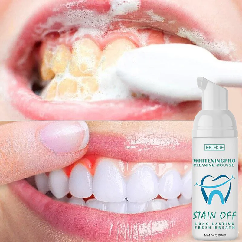 

Teeth Whitening Mousse Remove Plaque Stains Cleaning Oral Hygiene Fresh Breath Tooth Bleaching Toothpaste Dental Care Products