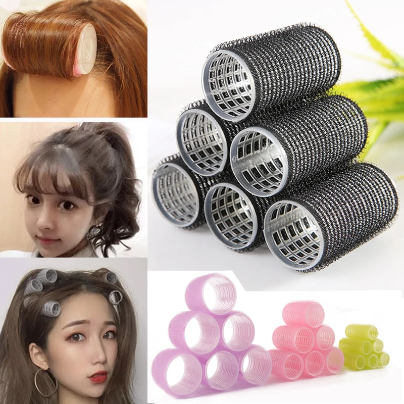 

Multi Size Black Self Grip Hair Rollers Pro Salon Hairdressing Curlers Hair Design Sticky Cling Style For DIY Hair Styling Tools