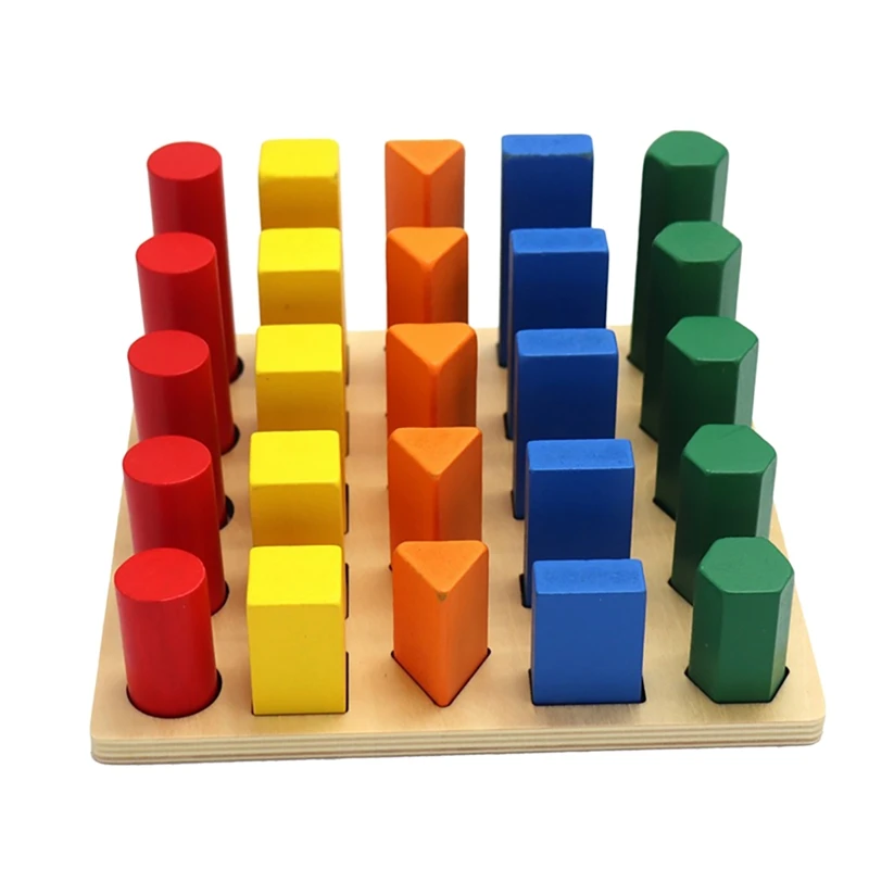 

Wooden Toys Finger Grab Board Color Plug Stick Educational Toy Sensory Training Color Discrimination Board