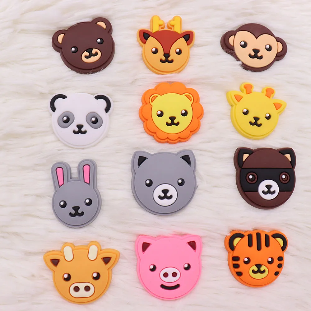 

Wholesale 50Pcs Tiger Giraffe Animals Lion Mokey PVC Shoe Charms Accessories Clog Buckle Decorations DIY Croc Jibz Party Gift
