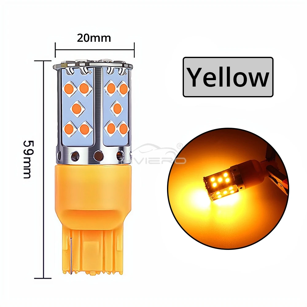 

1 Шт., Автоматический Индикатор 3030 35SMD LED T20 W21W, Желтый Янтарный Стоп-сигнал Заднего Хода Canbus